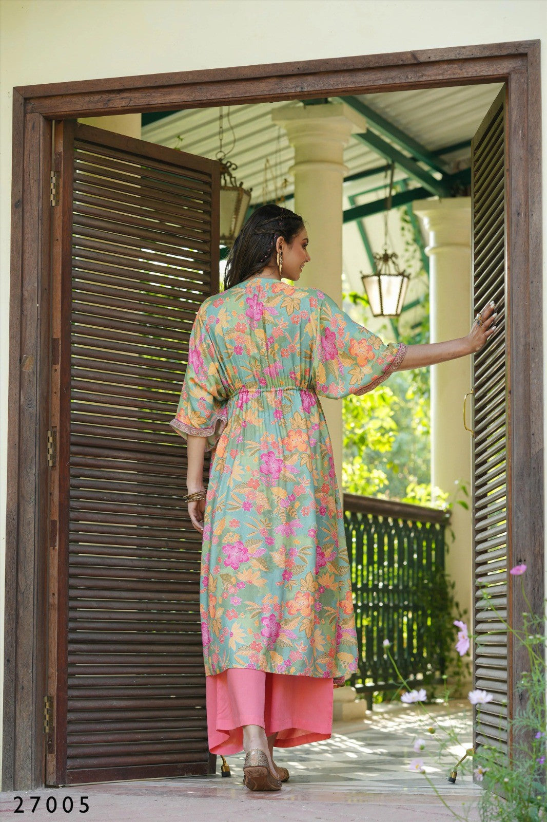 Floral Print Kaftan Tunic with Palazzo