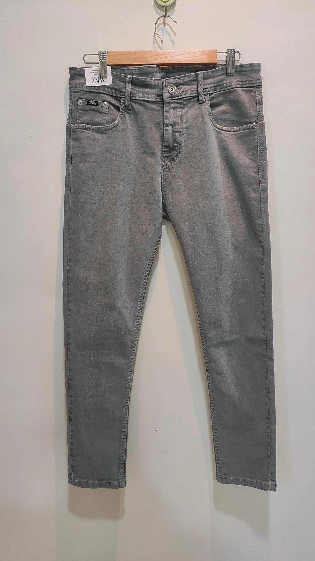 Mens Grey Faded Jeans