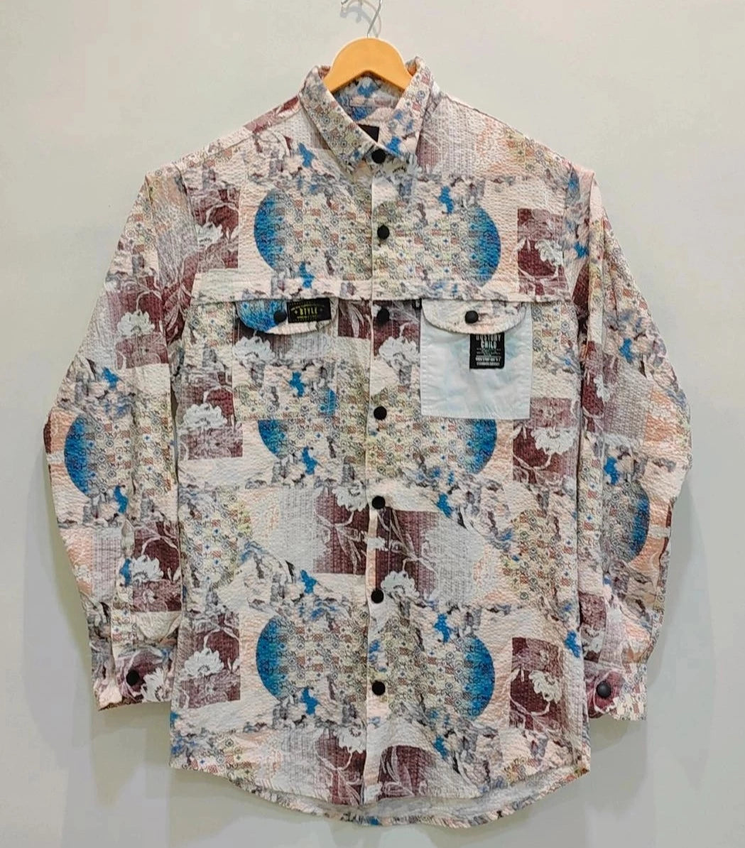 Popcorn Fabric Printed Shirt