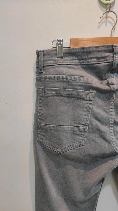 Mens Grey Faded Jeans