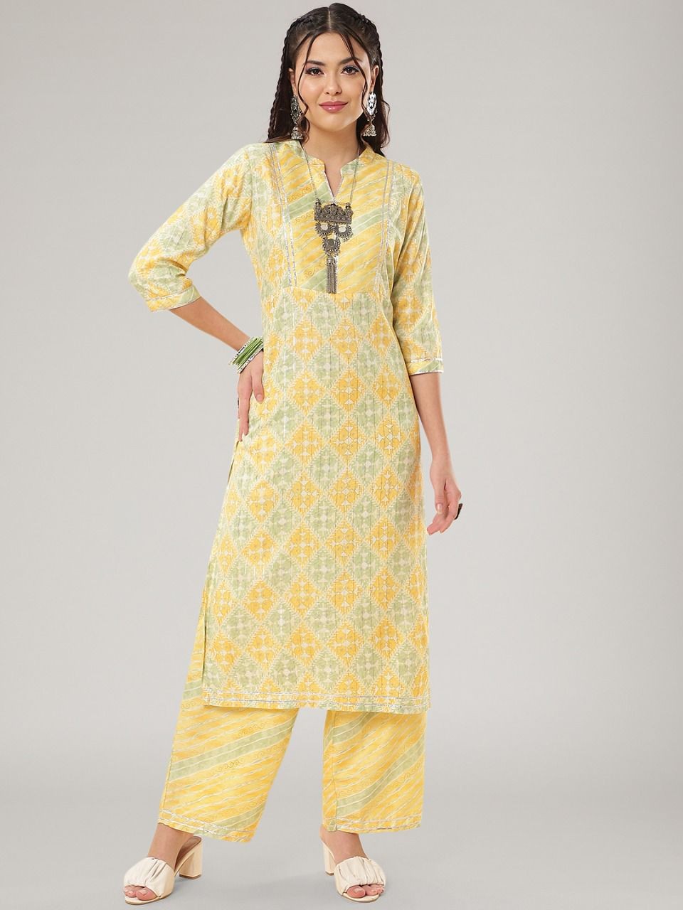 Stylish Casual Wear Straight Kurti Pant Set