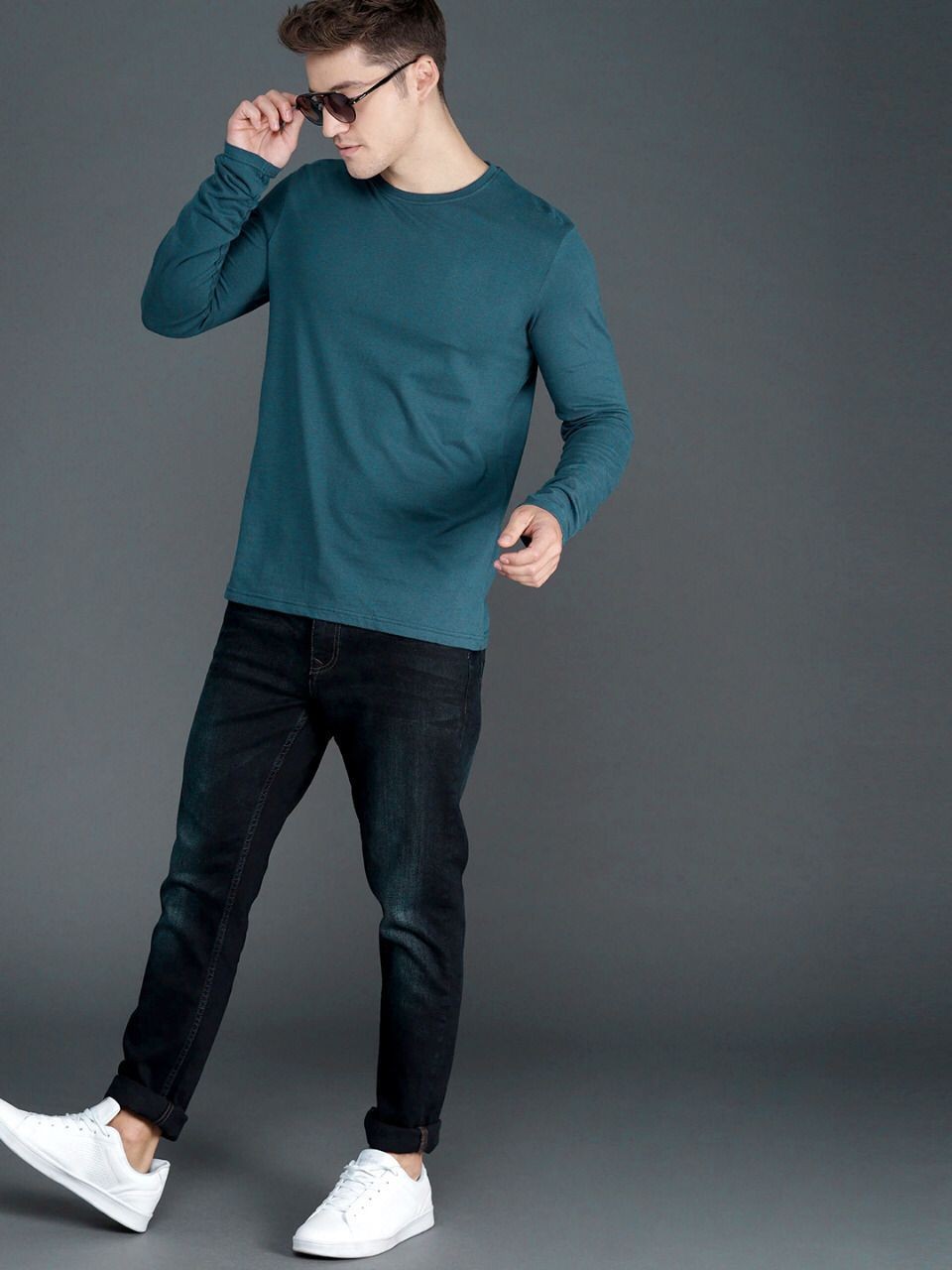 Cotton Plain Full Sleeve Tshirt For Mens