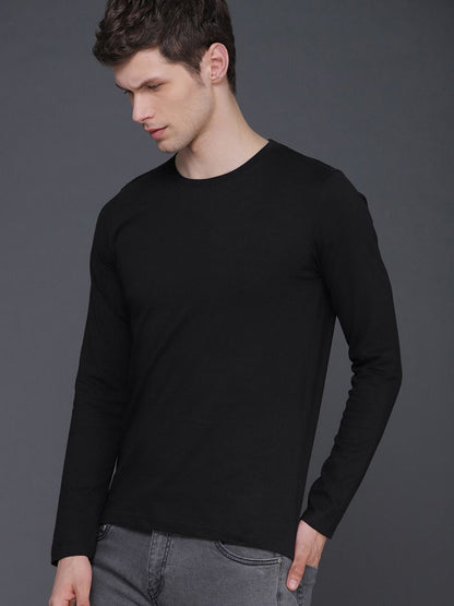 Cotton Plain Full Sleeve Tshirt For Mens