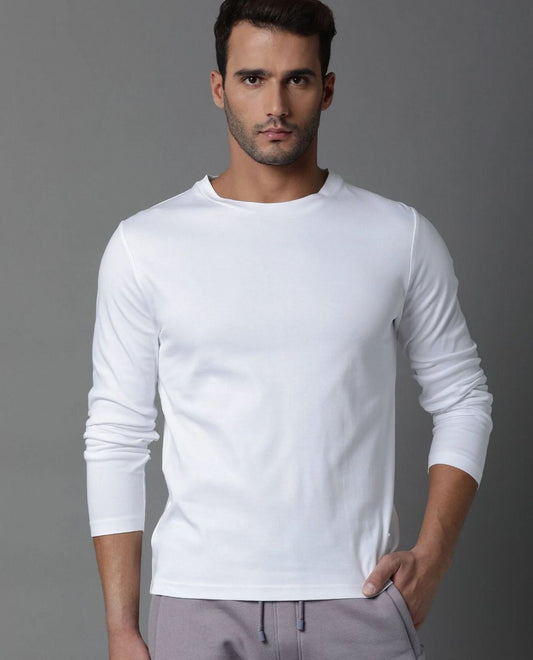 Cotton Plain Full Sleeve Tshirt For Mens