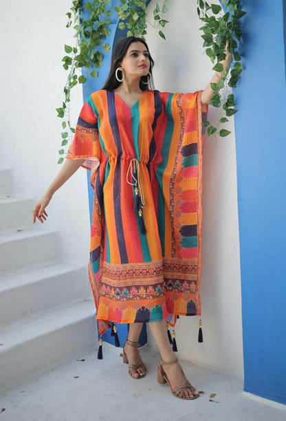 Digital Printed Chinon Kaftan