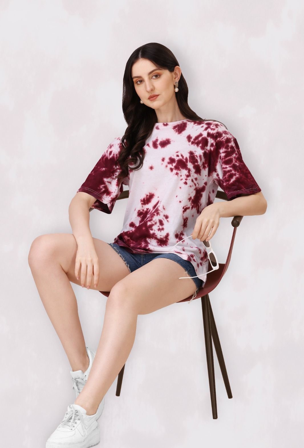 Round Neck Tie & Dye Regular Tshirt For Women