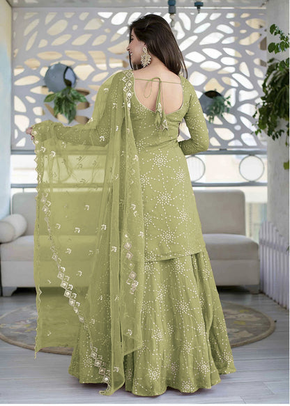 Exclusive Light Colour Embroidary Designer Shalwar Kameez Lehenga Suits