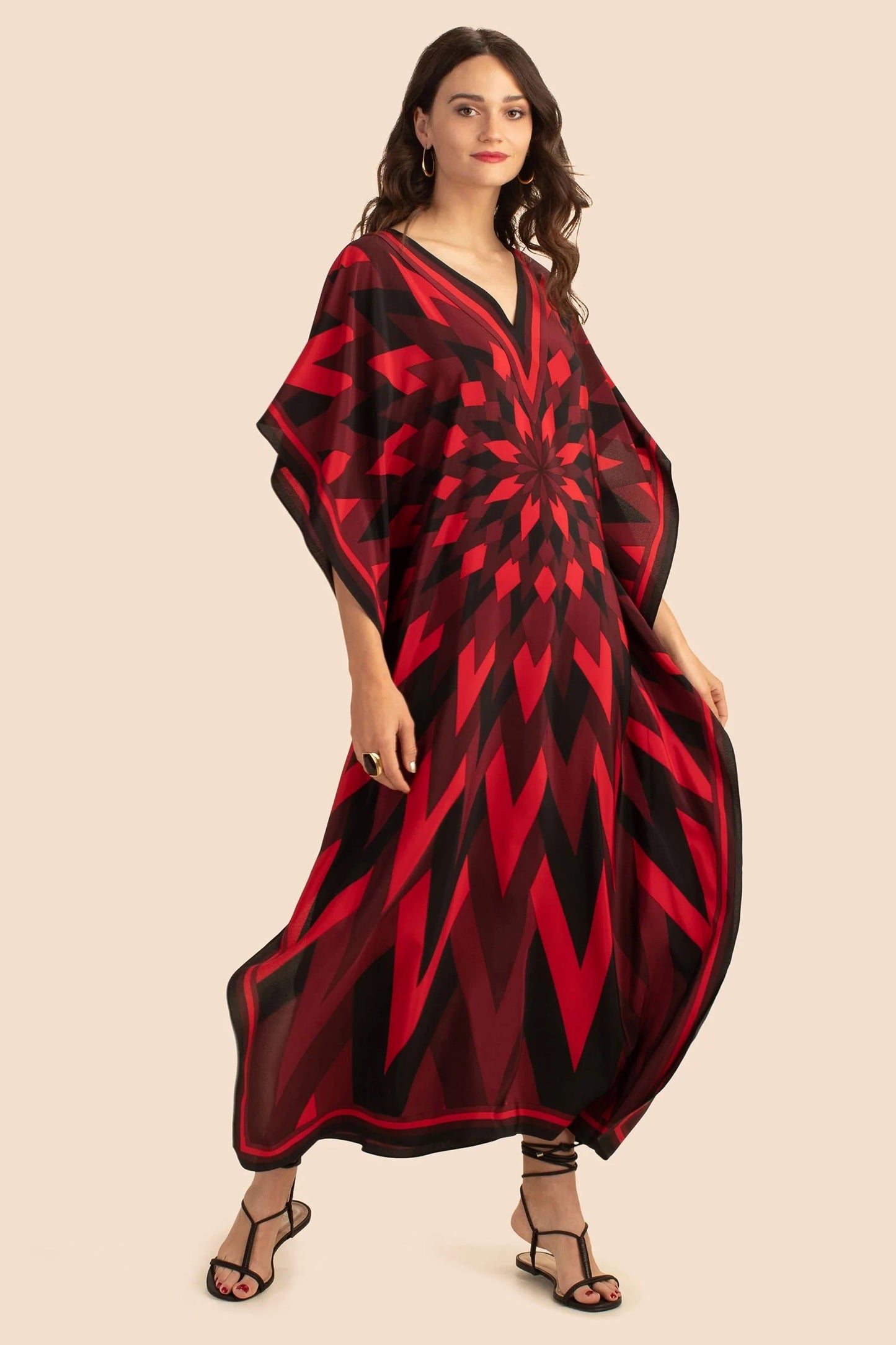 Red Colour Soft Silk  Daily Wear Women Kaftan