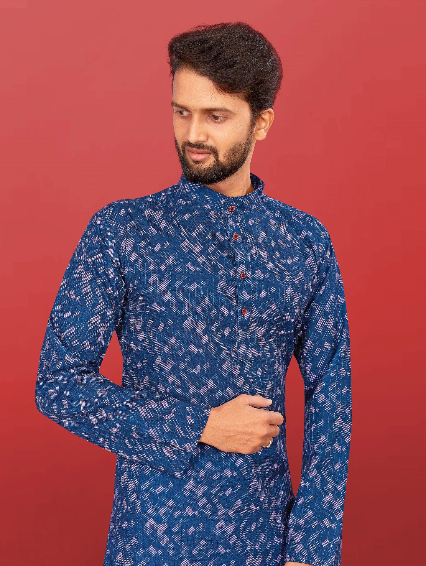 Blue mens kurta pajama festival collection