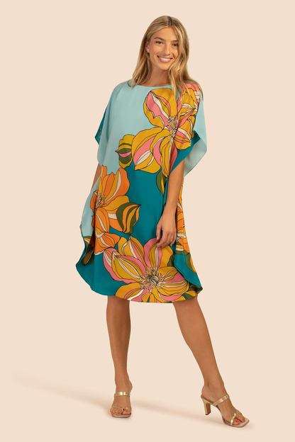 Floral Printed Soft Silk Crepe Womens Kaftan