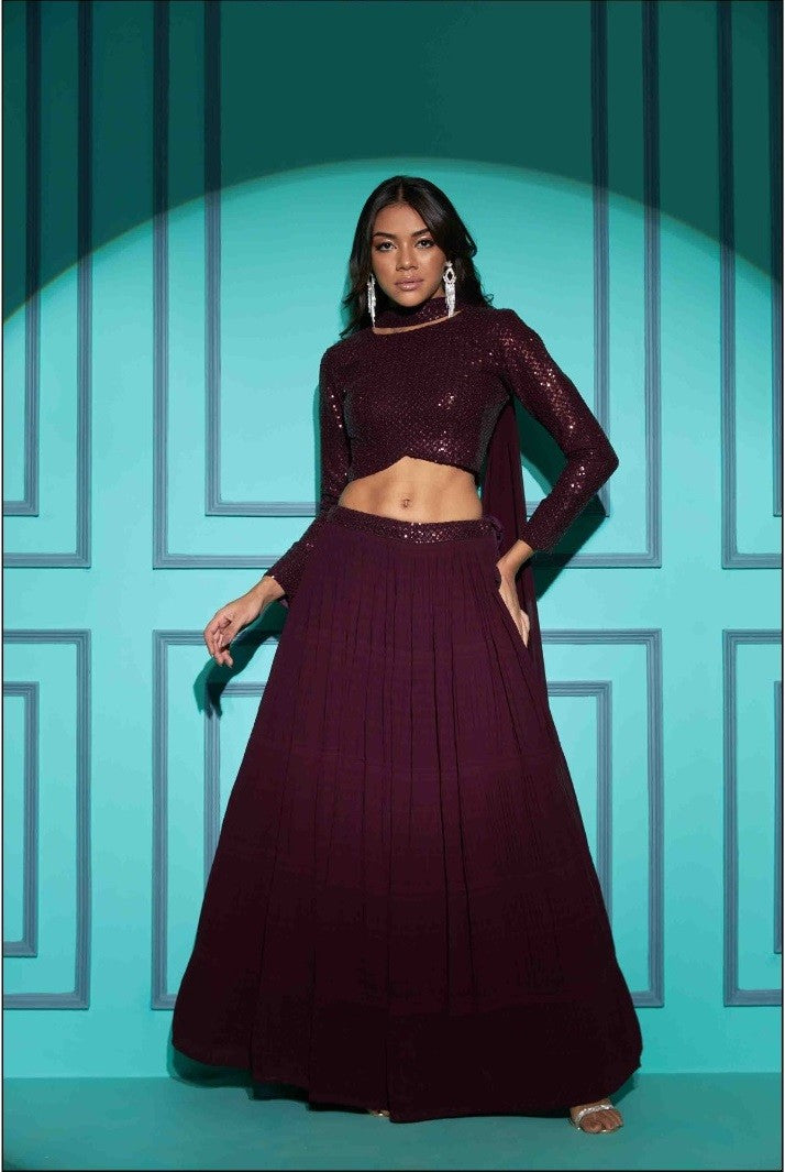 Bollywood Style Plitting Pattern Designer Lehenga