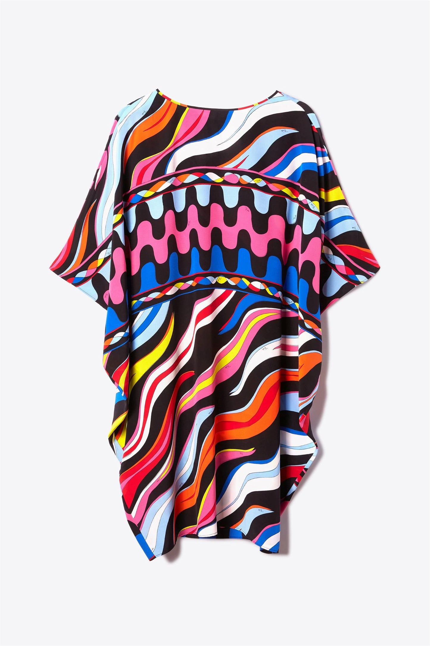 Printed Colorful Kaftan in Silk Crepe Fabric