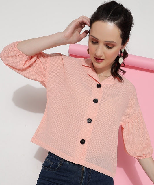 Rose Fog Georgette Casual Women's Shirt