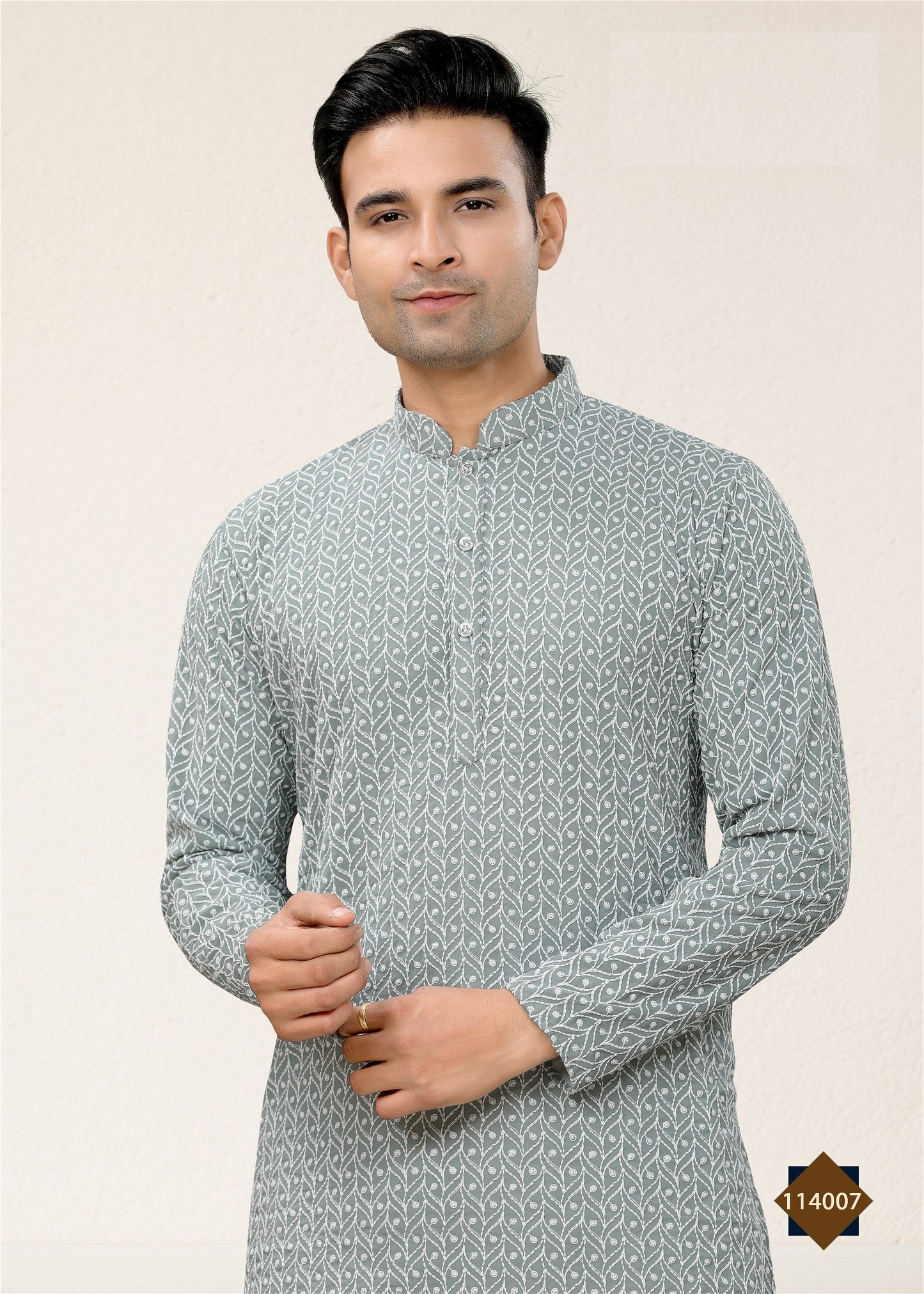 Mens Wear Blue Colour Styles Kurta With Pajama