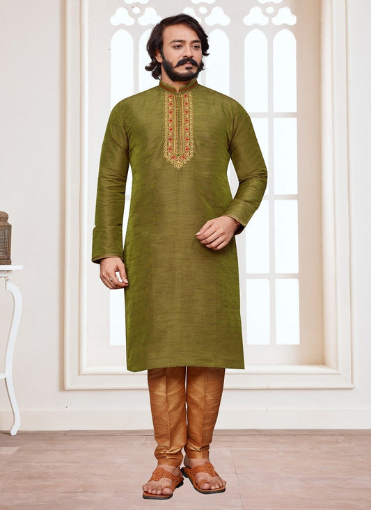 Green Colour Mens Function Wear Kurta With Pajama