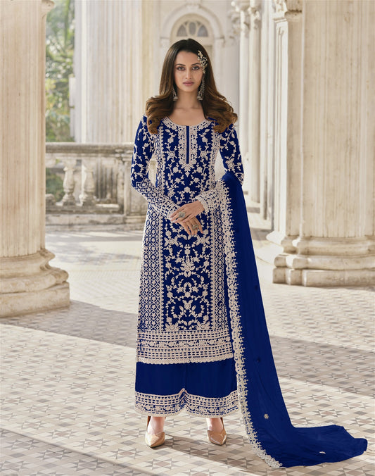 Heavy Butterfly Net With Embroidery Work Party Wear Salwar Kameez