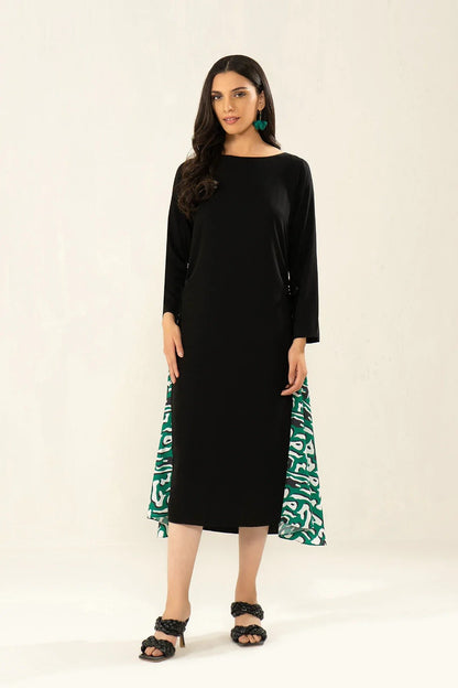 Black Colour Designer Casual Wear Viscose Rayon Dress