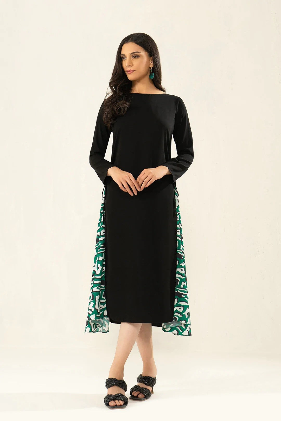 Black Colour Designer Casual Wear Viscose Rayon Dress