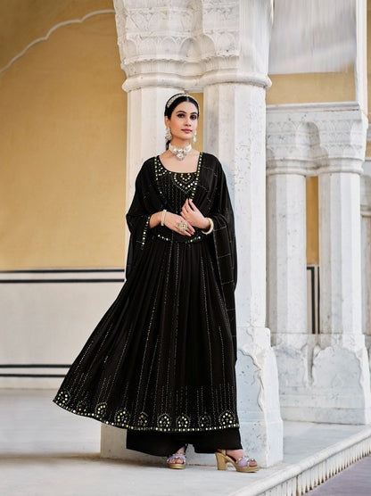 Georgette Party Wear Salwar Kameez with Thread and Embroidered Squence work