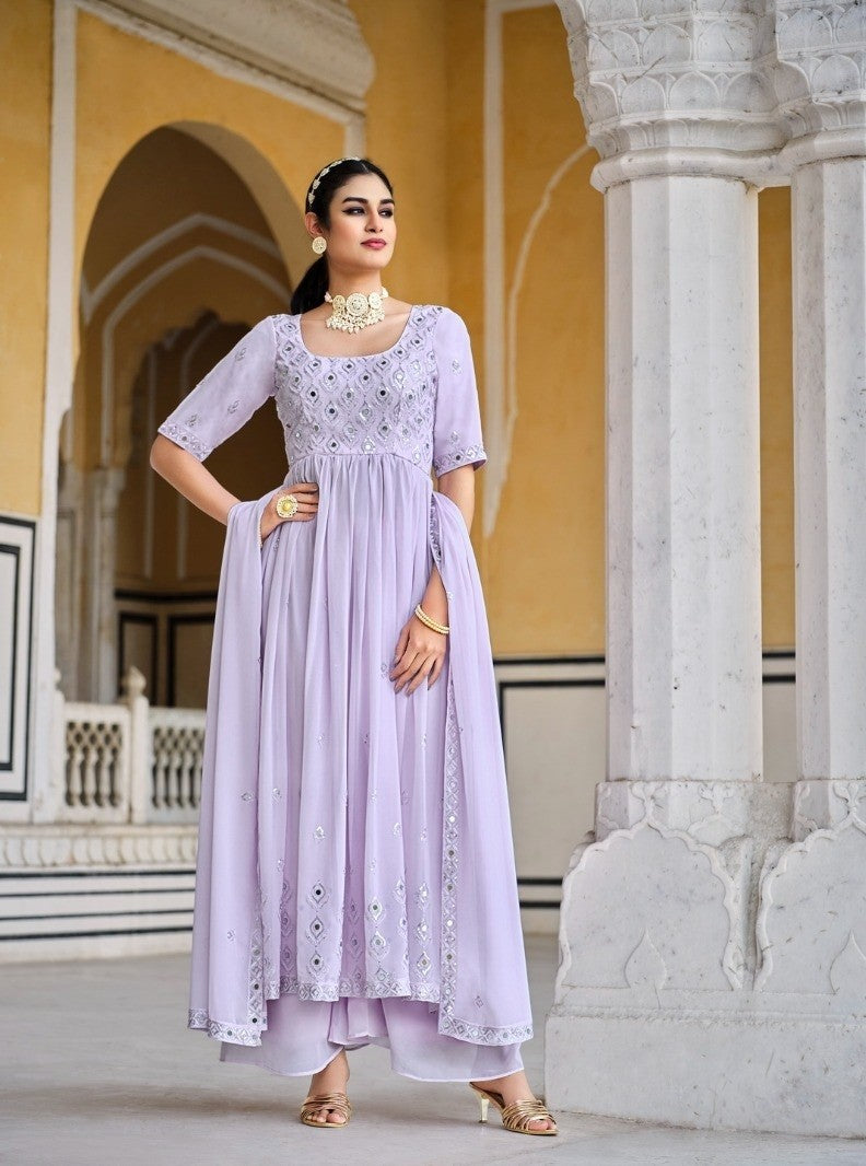 Georgette Party Wear Salwar Kameez with Thread and Embroidered Squence work