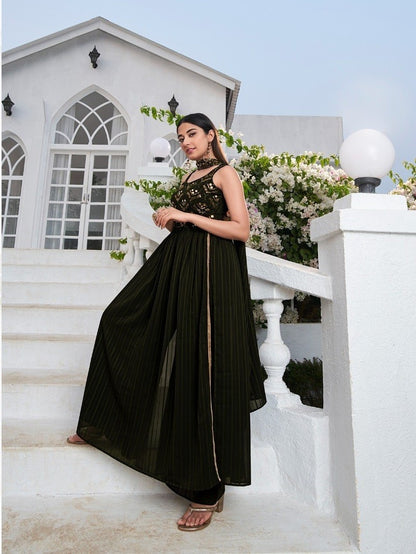 Georgette Party Wear Salwar Kameez with Thread and Embroidered Squence work