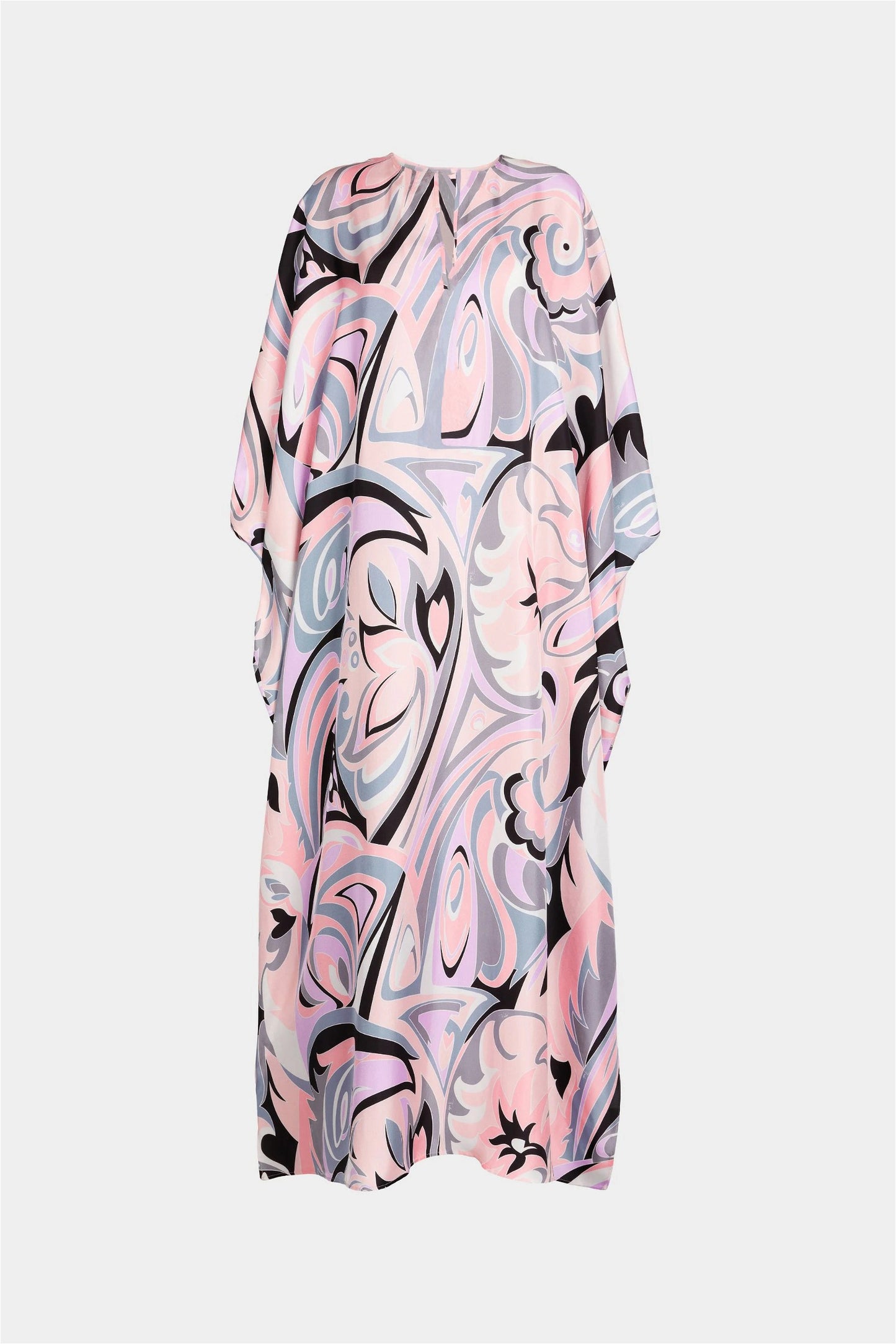 Pink Colour Printed Satin Silk Party Wear Kaftan