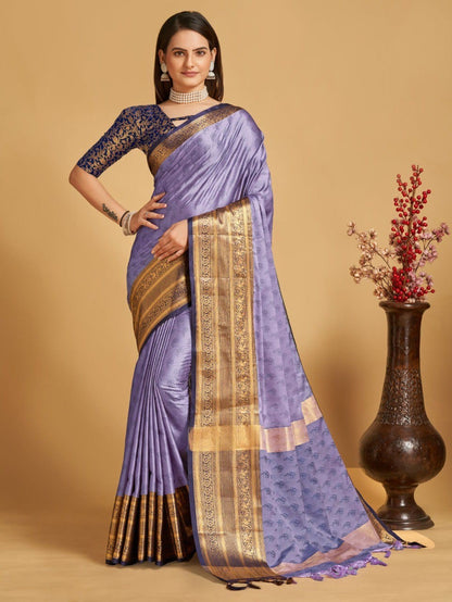 Lovendor Colour Litchi Silk Saree For Women's