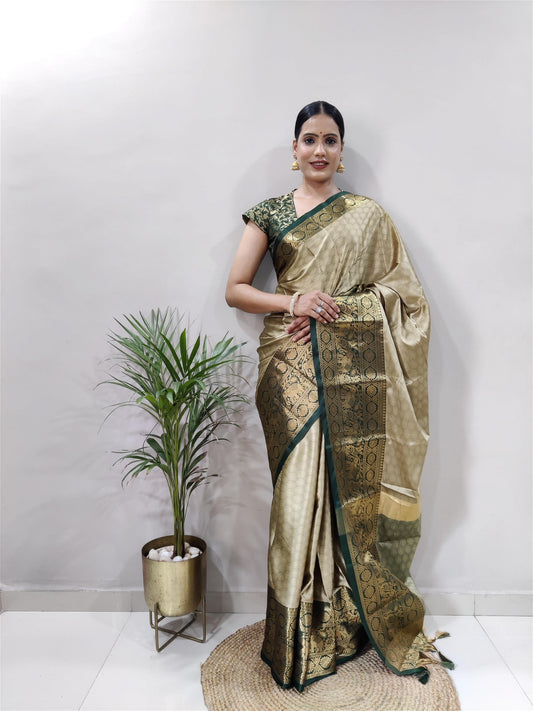 Beige Colour Cotton Silk Saree For Women's