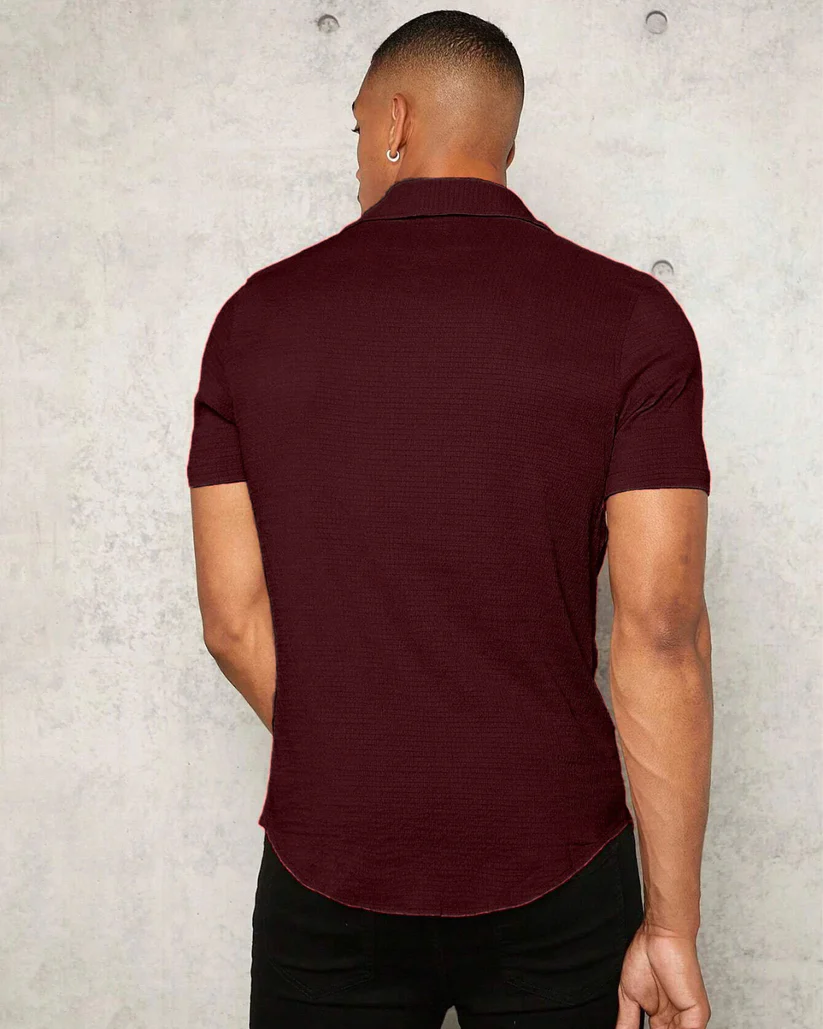 Maroon Colour Imported Casual Wear Short Sleeve Shirt For Men's