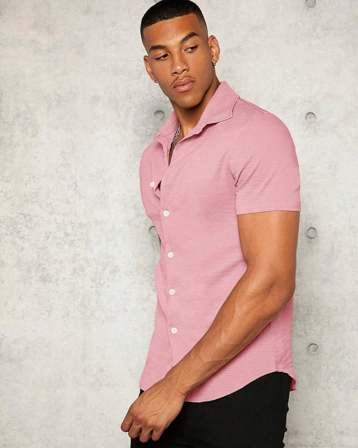 Pink Colour Imported Casual Wear Short Sleeve Shirt For Men's