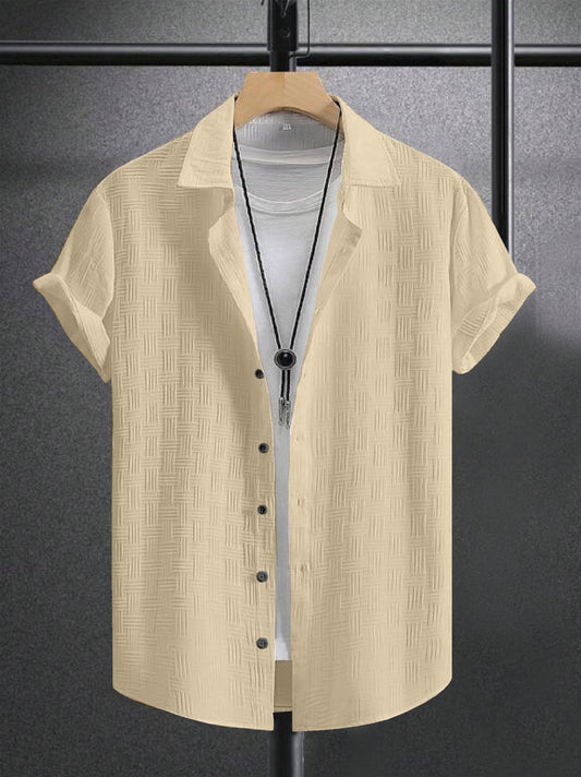 Yellow Colour Men's Casual Wear Short Sleeve Shirt