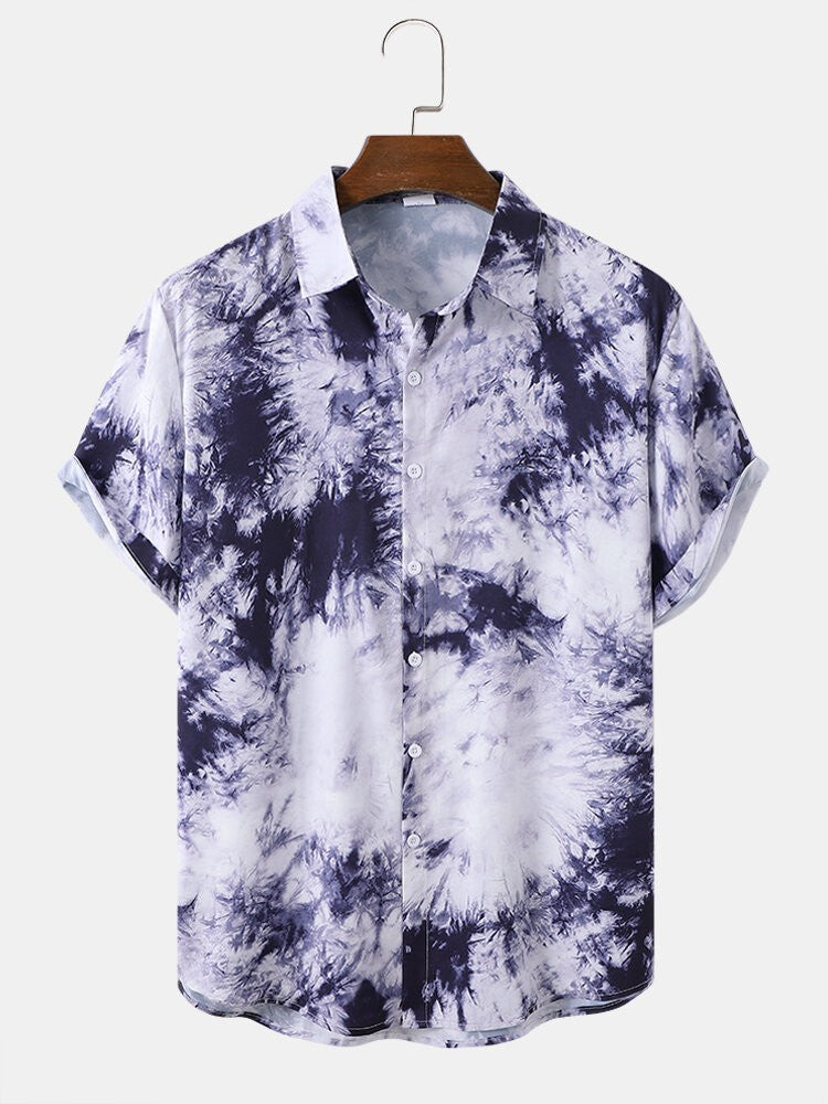 Tie Dye Printed Casual Wear Shirt For Men