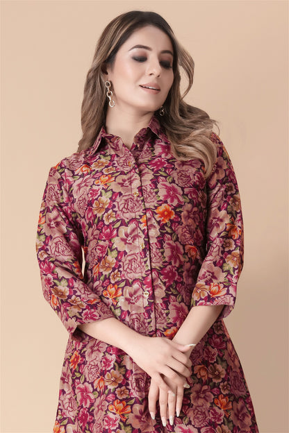 Floral Print Tunic & Pants Co-Ord Set