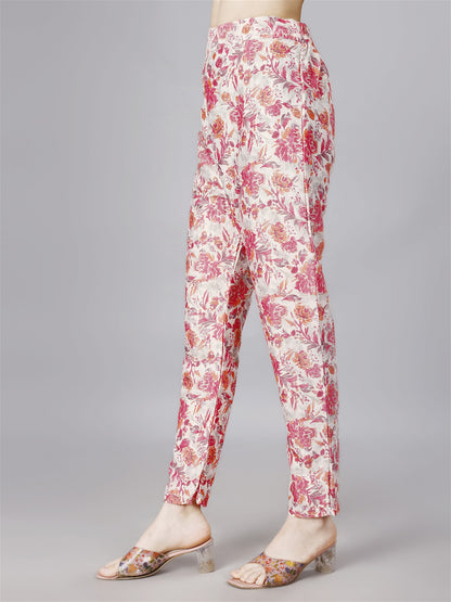 Printed pink 2-Piece Shirt & Trousers Set