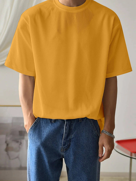 Mustard Over Sized Fit T-shirt plain T-Shirt